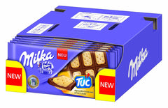 Biscuits TUC 1 x 87g | Chocolat au lait alpin | avec mini crackers au sel | Chocolat au lait 100% alpin | Barre de chocolat (paquet de 5)