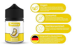 Arôme alimentaire Twizzy Banane - 60 ml - Saveur intense - Idéal pour la pâtisserie Arômes Naty Shop