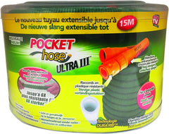 Tuyau d'arrosage rétractable Pocket Hose Ultra 3, 15 m, tuyau d'arrosage en nylon vert