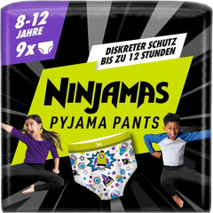 Pantalon de pyjama vaisseau spatial, 9 pantalons de nuit absorbants, 8 ans, 27 kg-43 kg, protection contre les fuites toute la nuit