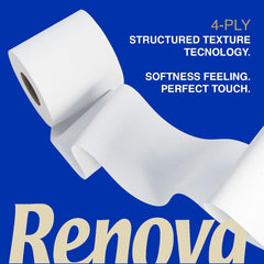 Renova Renova Divine Perfection Papier toilette, 42 rouleaux, papier toilette de qualité supérieure, 4 épaisseurs, ultra doux, extra résistant, épais, doux et absorbant, papier certifié FSC, 4400 g