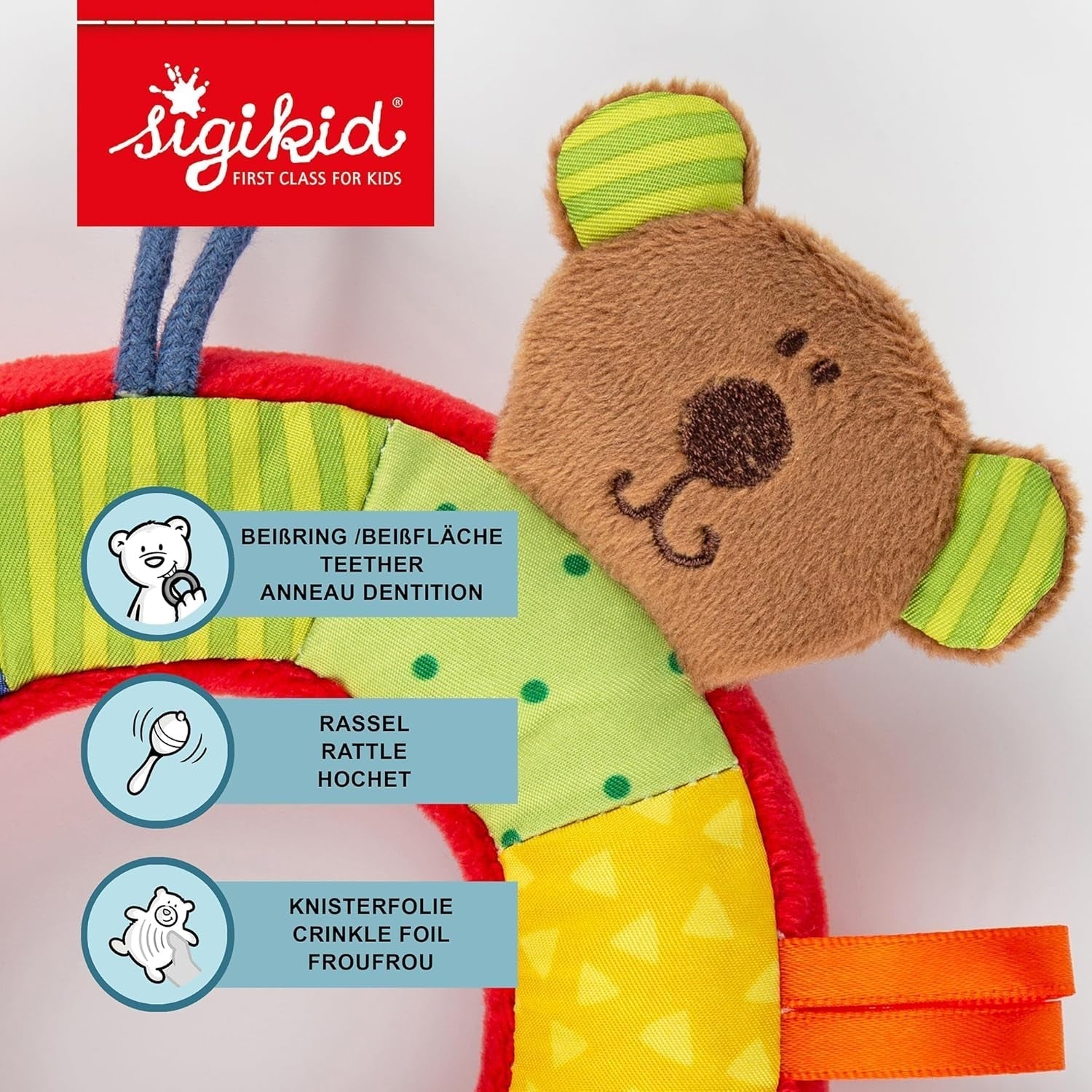 SIGIKID 40490 Inel activ Baby Activity PlayQ Fete și băieți jucărie pentru copii recomandată de la 3 luni multicolor Jucarii Bebe Naty Shop