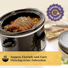 Slow cooker digital Crockpot, 3,5 L (3 până la 4 persoane), CSC113X Slow Cooker Naty Shop