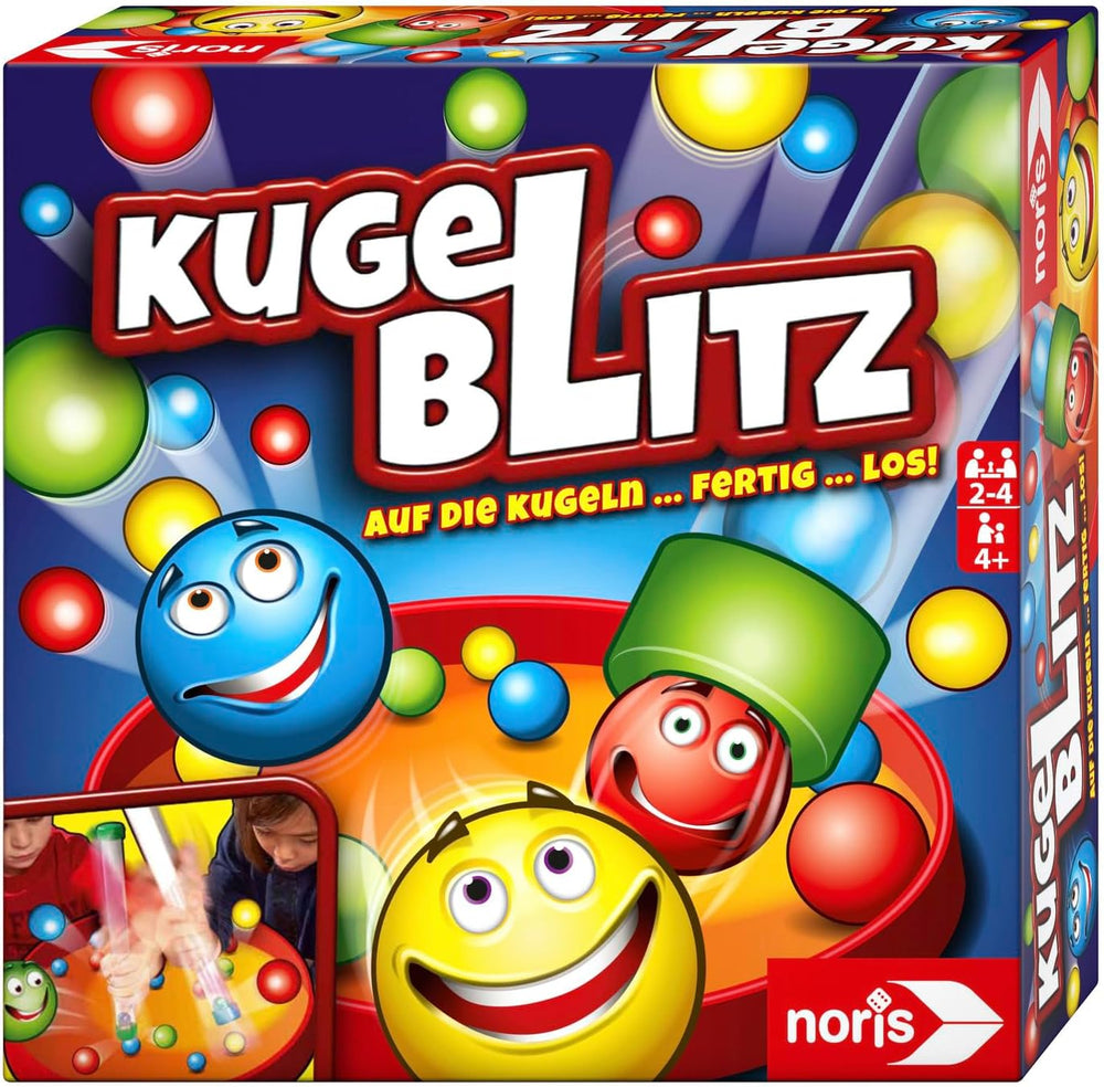 Noris 606064480 Kugelblitz, le jeu d'action ultra-rapide avec effet d'apprentissage dans diverses variantes de jeu, à partir de 4 ans