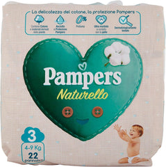 Pampers Naturello Midi, 22 couches, taille 3 (4-9 kg)