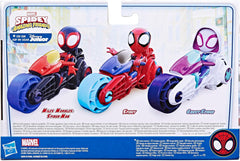 SPIDEY et SES AMAZING FRIENDS Marvel Spidey Motorcycle Figure Jouet pour garçons et filles à partir de 3 ans Figurines d'action Naty Shop