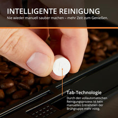 Machine à expresso automatique KRUPS Arabica Picto, design compact, facile à utiliser, commande rotative intuitive réglable, mousseur à lait, fonction 2 tasses, machine à expresso, noir, EA810870