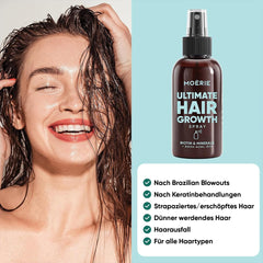 MOÉRIE Spray minéral ultime pour la croissance des cheveux pour des cheveux plus longs, plus épais et plus fournis - avec biotine et caféine - Produits capillaires végétaliens, sans paraben, tous types de cheveux, inverse la chute des cheveux - 2 mois d'approvisionnement Soins capillaires Naty Shop