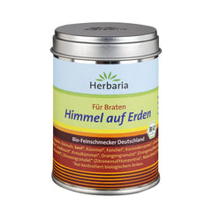 Herbaria Himmel auf Erden bio 100g M-Dose – Fertiges Bio-Gewürzsalz für Rind-, Kalb- und Schweinefleisch als Braten or Kurzgebratenes – in nachhaltiger Aromaschutz-Dose