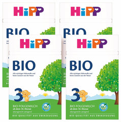 HiPP 3 Lait de suite Bio (4 x 600g) - après 10 mois, avec Oméga-3 (DHA, ALA), Calcium, Vitamine D, de la meilleure qualité biologique