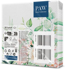 PAW - Serviettes 3 Épis (33 X 33 Cm) I 20 Pièces I Parfaites pour les Anniversaires, Fêtes, Mariages, Communions et Fêtes I Serviettes en Papier Colorées - Fleurs, Roses I Couleur : Moments Floraux (Pack de 2)