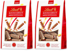 Lindt Cherry Mini Stick - Bâtonnets de chocolat à la liqueur de cerise suisse Délicieux cadeau avec alcool