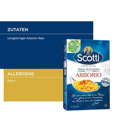 Riz arborio, riz extra fin pour risotto, riz d'Italie, temps de cuisson 15-18 minutes, 1 kg