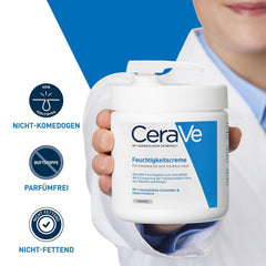 Cerave, Cremă hidratantă pentru corp și față pentru pielea uscată, cu hialuron și 3 ceramide esențiale, 454 g Cosmetice si Infrumusetare Naty Shop