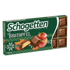 Schogetten Édition hiver aux pommes mûres I Barre de chocolat 100g I au chocolat au lait et en morceaux individuels pratiques