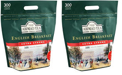 Ahmad Tea – Petit-déjeuner anglais – Thé noir pour petit-déjeuner – Thé Assam et Ceylan – Sachets de thé anglais sans bande avec 2 g de thé par portion – Grand paquet de 300 sachets de thé (lot de 2)