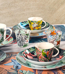 Service Tavola En Porcelaine Exotique 18 Pièces