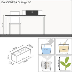 LECHUZA BALCONERA Cottage 50 blanc 15600