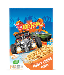 Hot Wheels Honey Loops Céréales croustillantes pour petit-déjeuner à grains entiers avec vitamines ajoutées, 1 paquet (1 x 375 g)