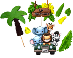Set Safari – 8 figurines comestibles en pâte à sucre pour gâteaux