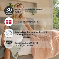 TEMPUR Oreiller de couchage original en mousse à mémoire de forme, oreiller ergonomique de soutien du cou pour dormeurs sur le côté et sur le dos, sensation ferme, Queen M (61 x 31 x 10/7), blanc