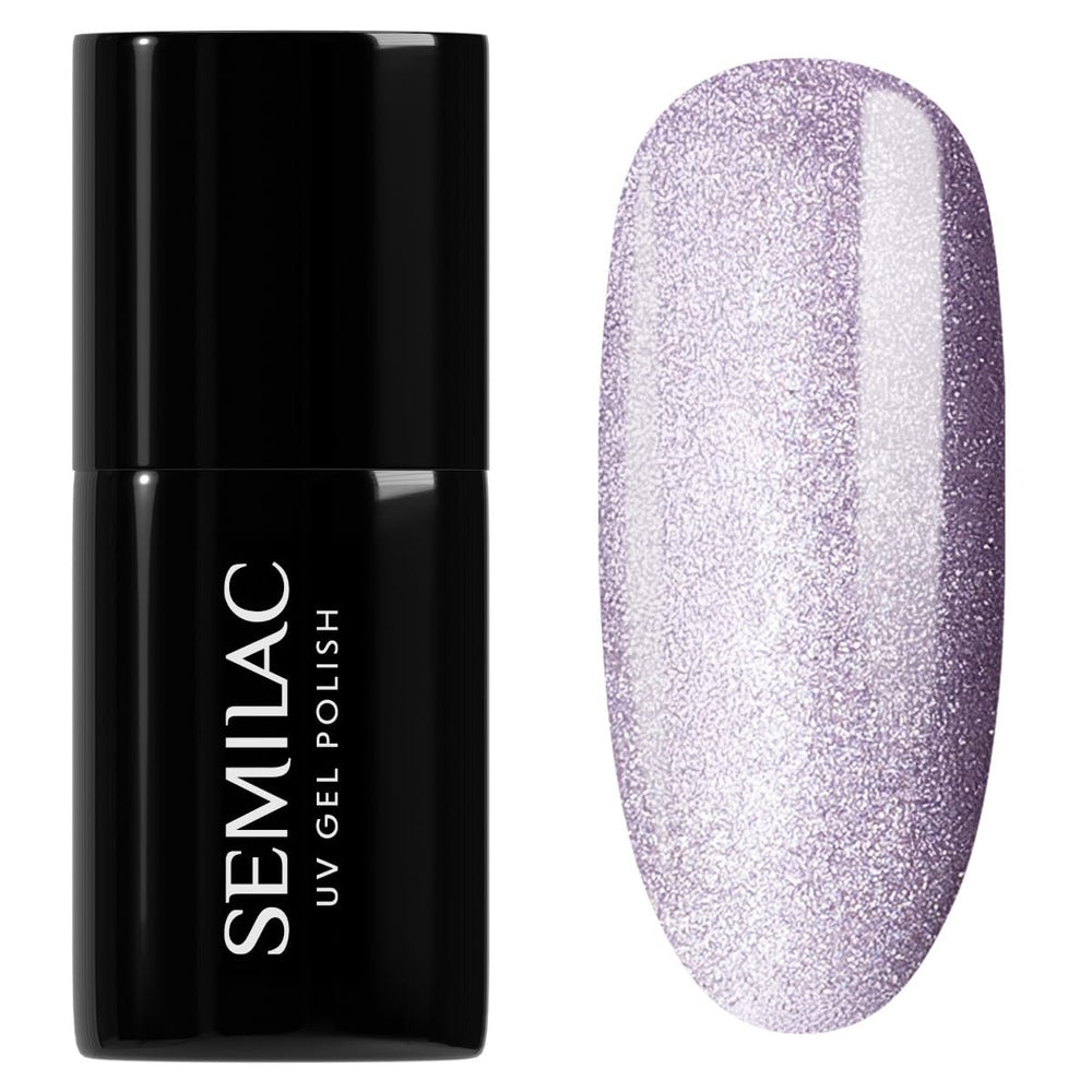 Semilac Vernis à Ongles UV 664 Lilas Brillant 7 ml - Effet Oeil de Chat, Reflets Uniques avec Outil Magnétique - Collection Gloss Gala