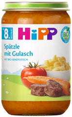HiPP Spätzle au Goulash (6 x 220g), repas à partir de 8 mois, sans sel ajouté, avec Oméga-3, meilleure qualité biologique