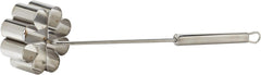 774300 Formă de copt rozetă de flori înclinată 9x3 cm din oțel inoxidabil, argintie, 15 x 9 x 3 cm