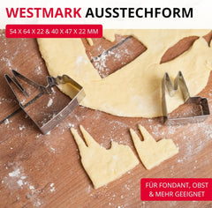 Westmark Emporte-pièce Cathédrale de Cologne – Emporte-pièce en acier inoxydable pour les fans de Cologne – Emporte-pièce précis pour pâte, fromage, légumes et décorations de fête, 8 cm