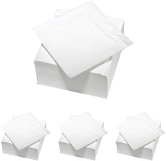 ARTS DE LA TABLE 100 Serviettes en coton, 2 épaisseurs, 33 x 33 cm, Blanc (Lot de 4)
