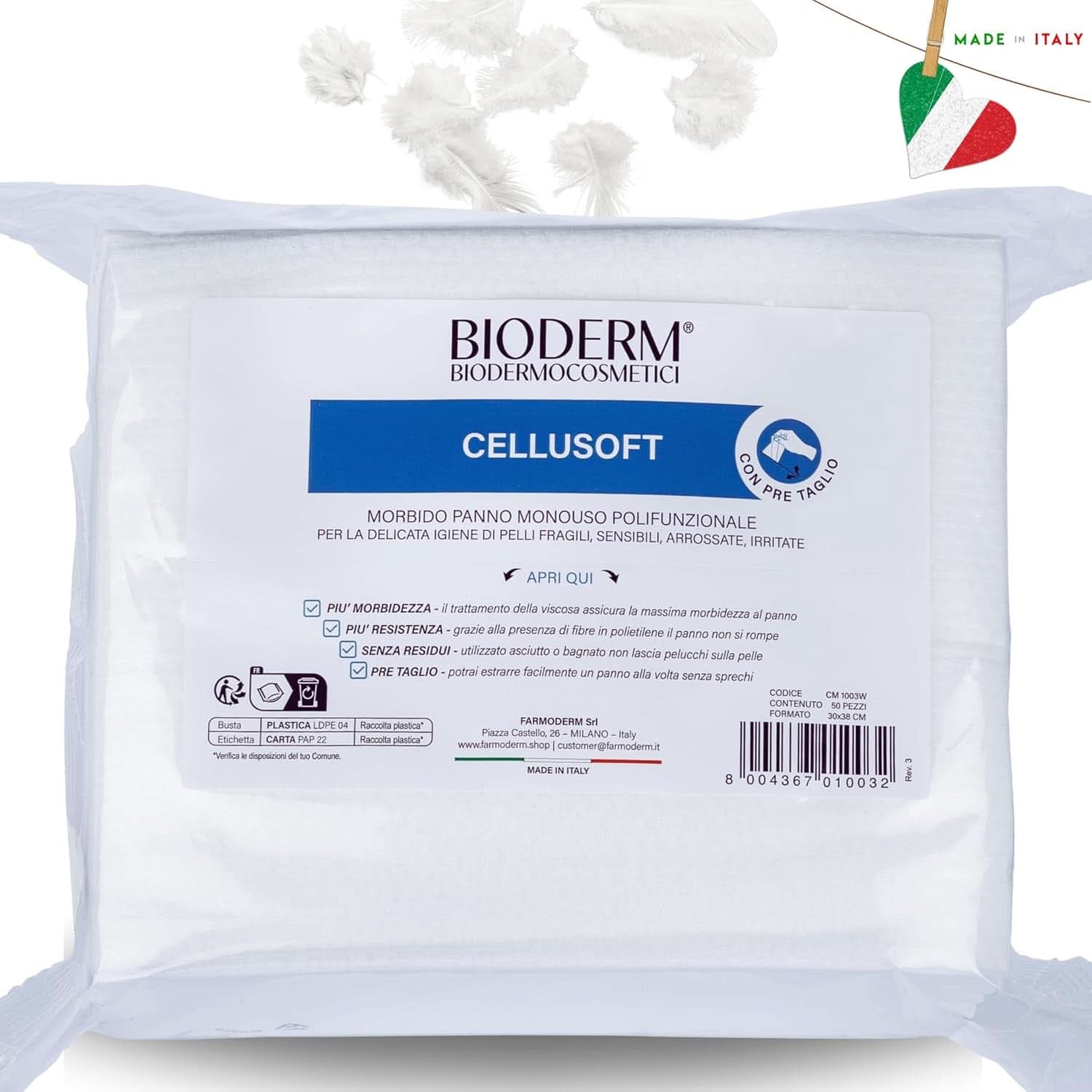 BIODERM Cellusoft - Laveta moale de unica folosinta din vascoza si poliester Servetele Umede Bebelusi Naty Shop