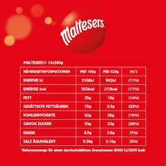 Maltesers, bile de ciocolată cu un centru crocant și ușor, aerat, gustare de ciocolată, 1 pachet (1 x 300g)