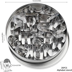 Emporte-pièces lettres de l'alphabet Biscuits fondants bricolage symbole en plastique moule de cuisson en acier inoxydable Biscuits de l'alphabet Gadget de cuisine ensemble d'accessoires de cuisson
