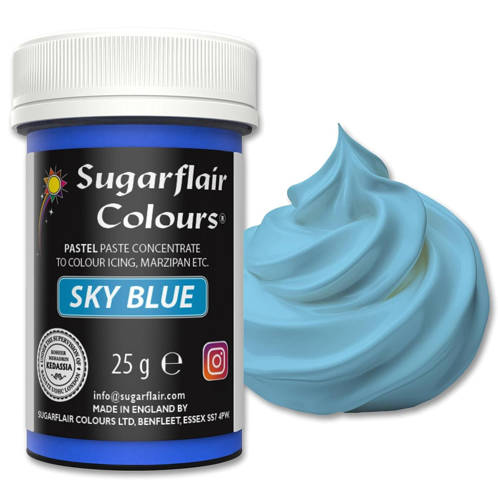 Colorant alimentaire Sugarflair Paste Pastel Sky Blue, colorant alimentaire pour pâtes, pour fondant et massepain, colorants concentrés Spectral - 25 g