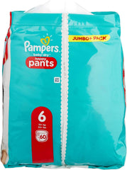 Pampers Baby-Dry Pants, pantalon à couches, blanc, taille 6, 60 couches Mère et Enfant Naty Shop