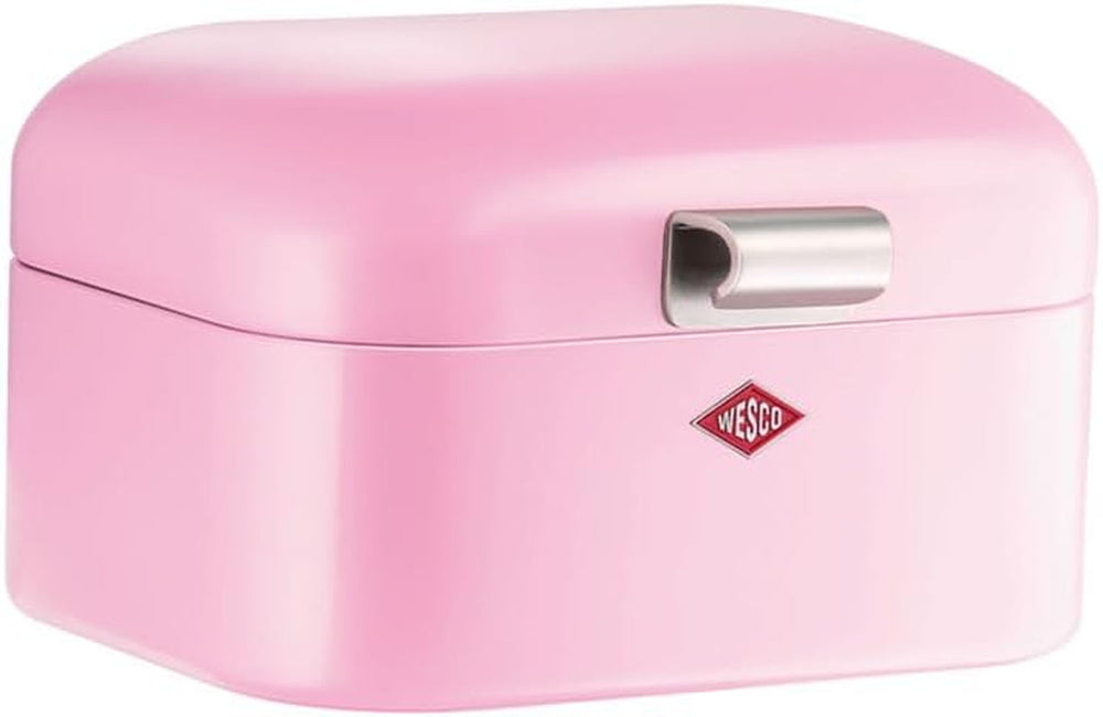 Wesco Mini Grandy Boîte à Pain Rose, Tôle d'Acier Enduit de Poudre, Trous d'Aération et Poignée Robuste Boîtes de Conservation des Aliments Naty Shop Rose