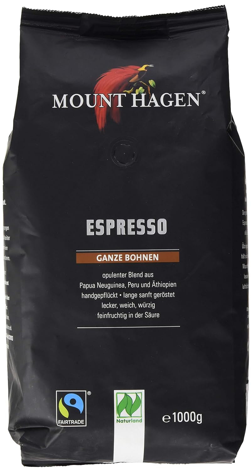 Espresso en grains entiers FairTrade, 1 paquet (1 x 1 kg) - Biologique