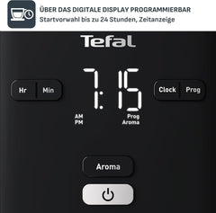 Tefal Smart'n Light Machine à Expresso avec Minuterie, Machine à Expresso avec Filtre Programmable 1,25 L, Fonction Aroma pour un Arôme Intense, Fonction Maintien au Chaud, Anti-Goutte et Facile à Nettoyer, Noir