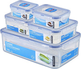 LocknLock PP Classic ensemble de pots de conservation des aliments 5 pièces | 180 ml, 350 ml, 600 ml, 870 ml, 3,6 L | 100 % étanche à l'air et à l'eau | sans BPA | organisateur de congélateur et de réfrigérateur | va au lave-vaisselle et au micro-ondes Boîtes de conservation des aliments Naty Shop Square 5pcs.