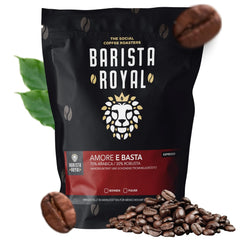 BARISTA ROYAL Espressobohnen 1kg "Amore E Basta Espresso" | Frische Kaffeebohnen direkt gehandelt | 70 % Arabica, 30 % Robusta Espresso ganze Bohnen | Idéal pour les machines entièrement automatiques et Siebträger