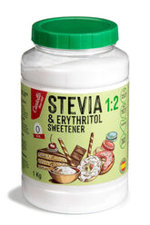 Stevia + Erythritol 1:2 Édulcorant, 1G = 2G Sucre, 1 Kg Édulcorants Naty Shop
