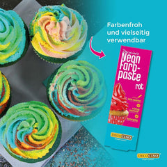 Decocino Neon Food Paste Rouge - Colorant alimentaire haute dose - Pour colorer gâteaux, muffins, cupcakes - Sans goût