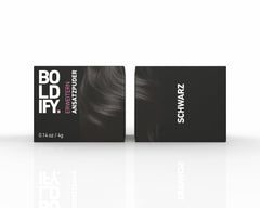 BOLDIFY Root Powder 4g - Correcteur de cheveux épaississant pour femmes et hommes 48h Couverture grise Maquillage capillaire imperméable pour dissimuler les racines (Noir) Naty Shop Coloration Capillaire