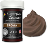 Pastă de colorant alimentar Sugarflair maro, colorant alimentar pastelat foarte concentrat pentru cremă de unt, pastă de zahăr, glazură regală, decorațiuni pentru torturi și multe altele! Colorant alimentar vibrant! - 25 g