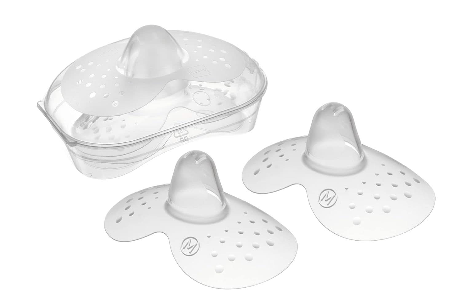 MAM | Capace pentru sâni - Set de 2 tampoane pentru sâni din silicon (mărimea L, 23mm) Accesorii Hrana si Alaptare Bebe Naty Shop 2 bucăți (pachet de 1)