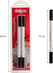 Dekora 414094 - Stylos colorants alimentaires noirs pour décorer muffins, fondant ou papier comestible - Couleur noir, Noir