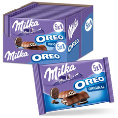 Barres Milka & OREO – Chocolat au lait alpin avec morceaux croquants de biscuits OREO à la crème de lait – 13 x 185g