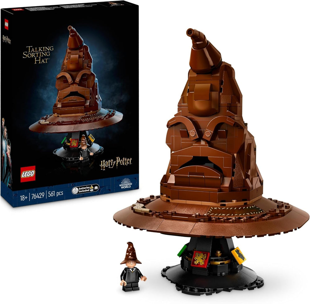 LEGO Harry Potter Chapeau parlant Modèle de Poudlard pour adultes Cadeau de film pour femmes hommes maman papa 31 combinaisons de sons aléatoires vous trie dans votre maison de Poudlard 76429 Ensembles de construction Besuche den LEGO-Store Single