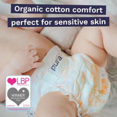 Couches Eco Baby - Taille 3 (4-9 kg), 1 paquet (26 couches), couches ultra douces pour peaux sensibles, coton biologique, protection contre les fuites jusqu'à 12 heures, nouveau guide des tailles