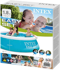Piscine Easy Set - Piscine hors sol - Pour enfant, 183cm x 183cm x 51cm et Bâche Easy Set - Bâche de piscine - Ø 244 cm - Pour piscines Easy Set